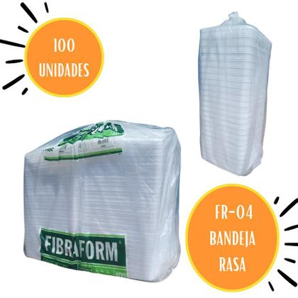 Imagem de Bandeja Isopor B4 rasa para salgados e frios - C/100