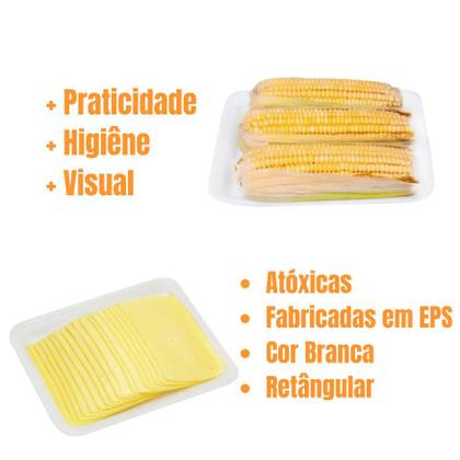 Imagem de Bandeja Isopor B4 rasa para salgados e frios - C/100