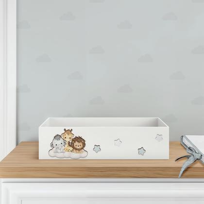 Imagem de Bandeja Kit Higiene Bebê MDF Safari Baby Nuvem