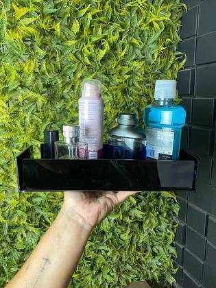 Imagem de Bandeja Lavabo Acrílico Preto Para Banheiro