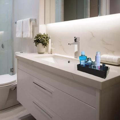 Imagem de Bandeja Lavabo Acrílico Preto Para Banheiro