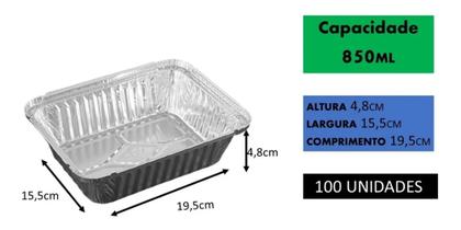 Imagem de Bandeja/Marmita Aluminio D1 850ml Caixa com 100 unidades