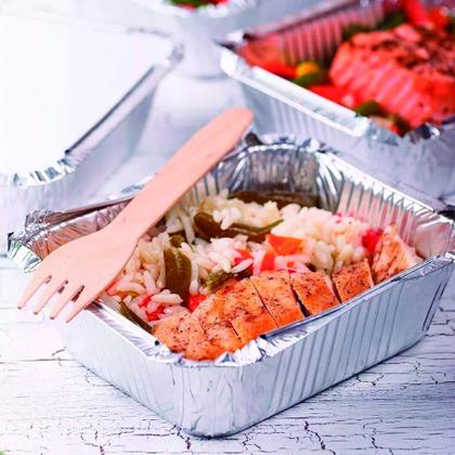 Imagem de Bandeja Marmitex Aluminio Retangular 250Ml C/200 Life Clean