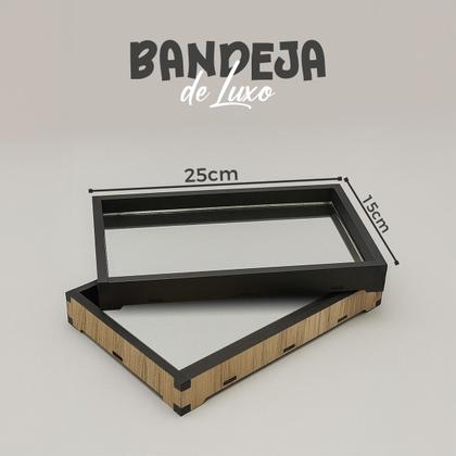 Imagem de Bandeja MDF Preto Cantinho do Café Decorativa, Servir e Presente Group Royalle