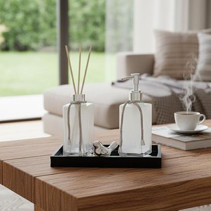 Imagem de Bandeja MDF Preto Cantinho do Café Decorativa, Servir e Presente Group Royalle