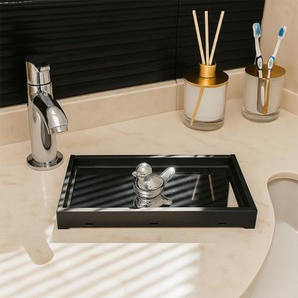 Imagem de Bandeja MDF Preto Cantinho do Café Decorativa, Servir e Presente Group Royalle