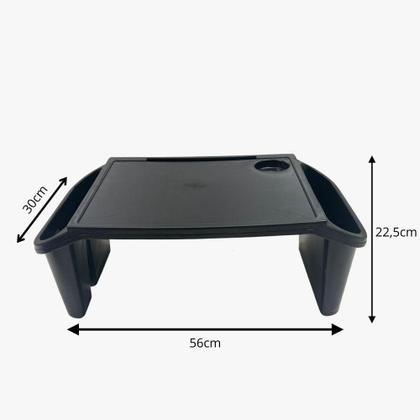 Imagem de Bandeja Mesa Colo Apoio Comer Refeição Cama Suporte Notebook Preto