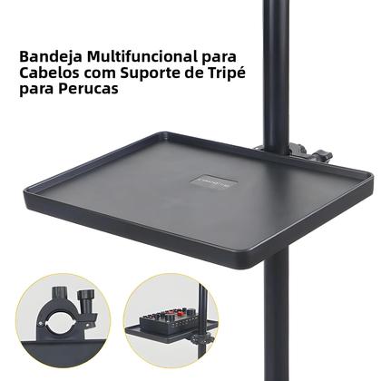 Imagem de Bandeja Multifuncional Para Perucas Com Suporte Para Tripé, Ferramentas De Crochê, Tesoura, Pente E