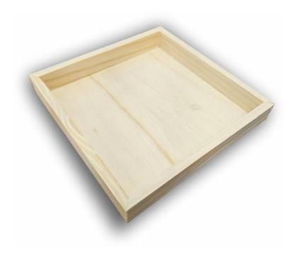 Imagem de Bandeja Multiuso De Madeira de Pinus 25x25x3