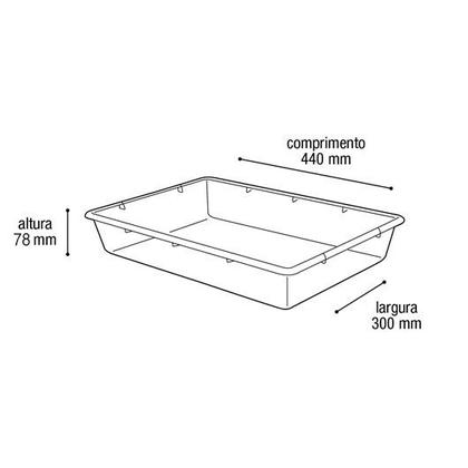 Imagem de Bandeja Multiuso Sem Tampa Preta 7 litros 44x30x8Cm