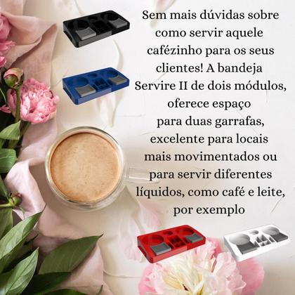 Imagem de Bandeja Organizadora Cantinho Café Porta Garrafa Café Chá Copo Sache Escritório Unitermi Servire 2
