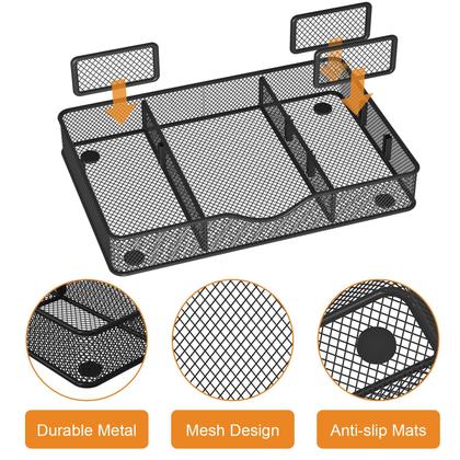 Imagem de Bandeja organizadora de gavetas de mesa VyGrow Metal Mesh, pacote com 2 unidades, preta