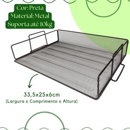 Imagem de BANDEJA ORGANIZADORA EMPILHAVEL PORTA ARQUIVO PRETO Kit 8un