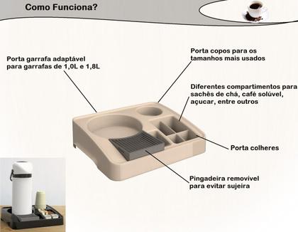 Imagem de Bandeja Organizadora Garrafa Sachês Açúcar Café Chá Unitermi