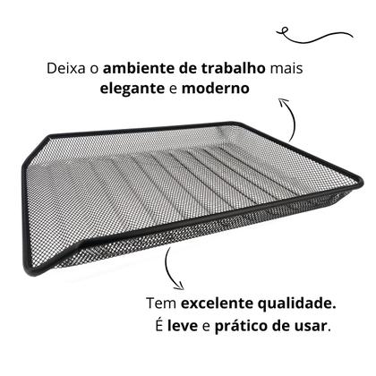 Imagem de Bandeja organizadora multiuso de mesa de escritório preta