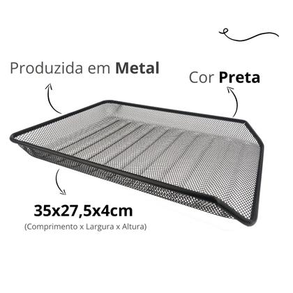 Imagem de Bandeja organizadora multiuso de mesa de escritório preta