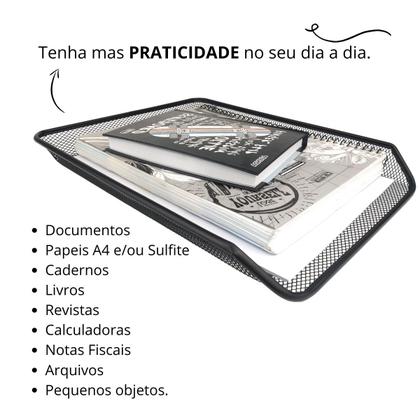 Imagem de Bandeja Organizadora Multiuso Mesa Escritório Preta - Kit 30un