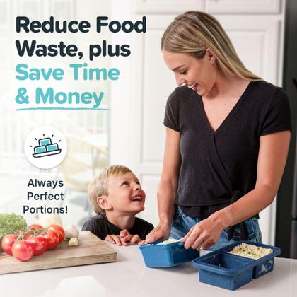 Imagem de Bandeja para congelador Souper Cubes, 500 ml de silicone, pacote com 2 tampas azuis