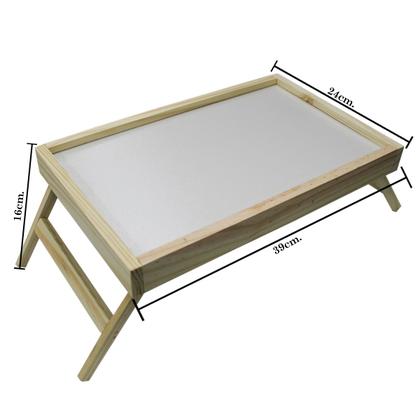Imagem de Bandeja Para Servir Café Na Cama Madeira Com Pés Dobráveis Mesinha Para Notebook Compacta E Leve