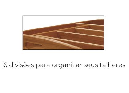 Imagem de Bandeja Para Talheres Utensílios 6 Divisões Bambu Yoi 38x40