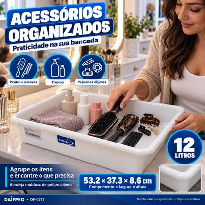 Imagem de Bandeja Plástica Retangular Bioprátika Multi Uso 12 Litros