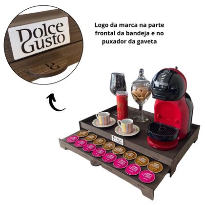 Imagem de Bandeja Porta 40 Cápsulas de Café Dolce Gusto Porta Máquina Xícaras Decorativa