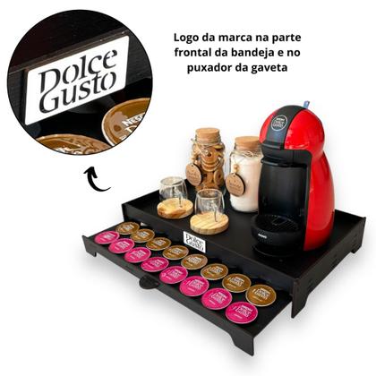 Imagem de Bandeja Porta 40 Cápsulas de Café Dolce Gusto Porta Máquina Xícaras Decorativa