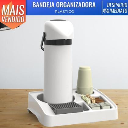 Imagem de Bandeja Porta Café Mesa Portátil P/ 1 Garrafa Sachê E Copo Unitermi
