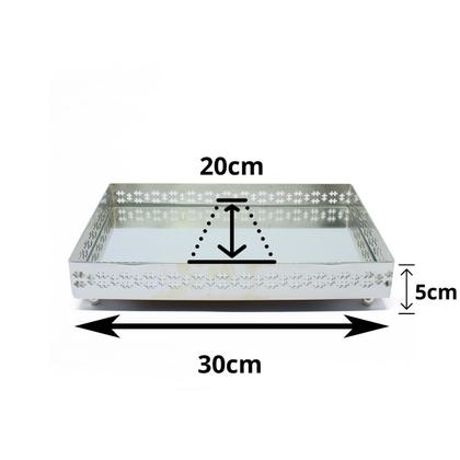 Imagem de Bandeja Prata C/ Galeria Cross C/ Fdo Espelho - St. James