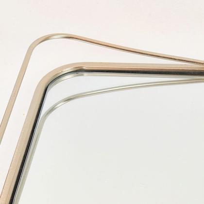 Imagem de Bandeja Prata Com Alça 5X33X21Cm Com Espelho Retangular P