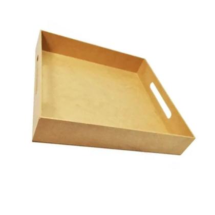 Imagem de Bandeja Quadrada Com Alca Lateral 29X29X5 Mdf Madeira Marpax