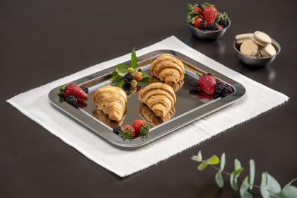 Imagem de Bandeja Rasa Pop De Aço Inox Forma Para Servir 35cm Multiuso