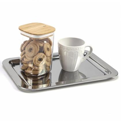 Imagem de Bandeja Rasa Pop De Aço Inox Forma Para Servir 35cm Multiuso