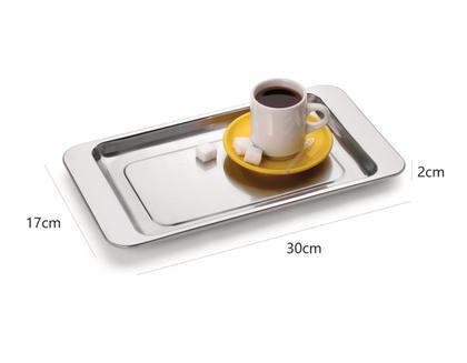 Imagem de Bandeja Rasa Pop De Aço Inox Forma Para Servir Café 30cm