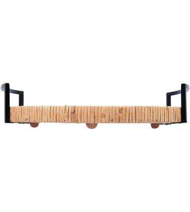 Imagem de Bandeja Redonda 37cm Por 35cm De Fibra Natural Com Alça Bali