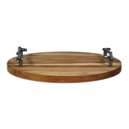 Imagem de Bandeja Redonda Acácia com Alça Twig - Mimo Style