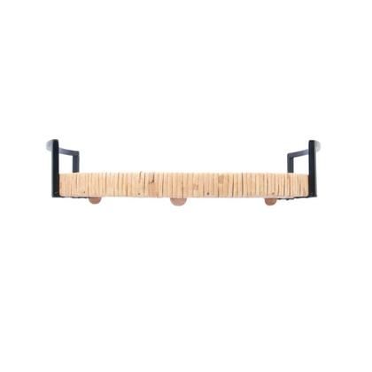 Imagem de Bandeja Redonda Bali 37cm Fibra Natural com Alça Wolff para Servir Petisco Bebidas Decoração Rústica