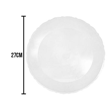 Imagem de Bandeja Redonda Branca com Borda Rendada - 27cm