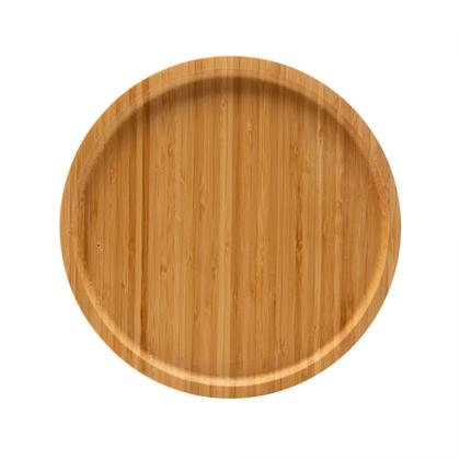 Imagem de Bandeja Redonda Dobrável Para Braço De Sofá Lyor 25cm Bambu