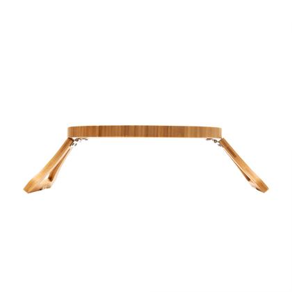 Imagem de Bandeja Redonda Dobrável Para Braço De Sofá Lyor 25cm Bambu