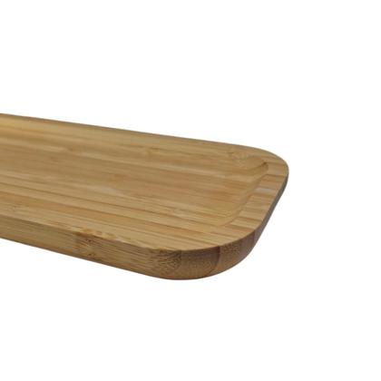 Imagem de Bandeja Retangular 25cm De Bambu Raso Para Servir Quitutes