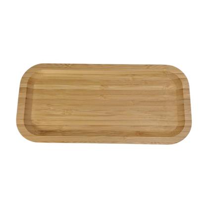 Imagem de Bandeja Retangular 25cm De Bambu Raso Para Servir Quitutes