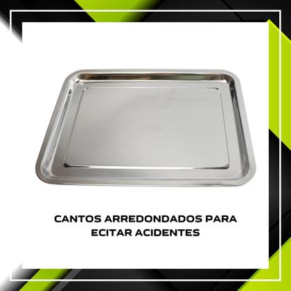 Imagem de Bandeja Retangular Aço Inox 40x30cm Rasa