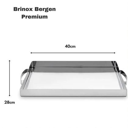 Imagem de Bandeja Retangular Aço Inox com Alça Bergen Premium Brinox Ref.1415/202