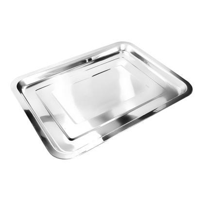 Imagem de Bandeja Retangular Aço Inox Rasa para Servir 40 x 30cm