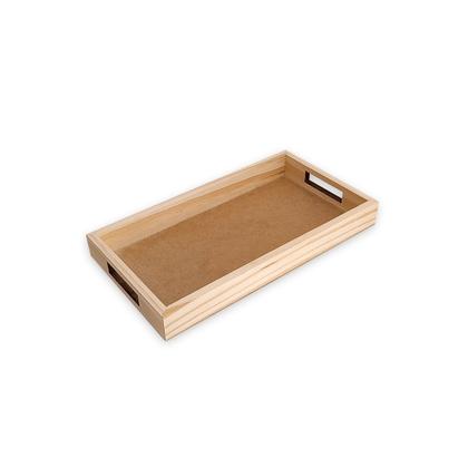 Imagem de Bandeja Retangular Com AlÇA 32x17x4 Madeira Pinus 10mm
