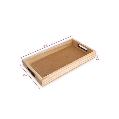Imagem de Bandeja Retangular Com AlÇA 32x17x4 Madeira Pinus 10mm