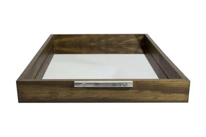 Imagem de Bandeja Retangular Com Espelho (30x45) Rustica - 9043 - Minha Moldura