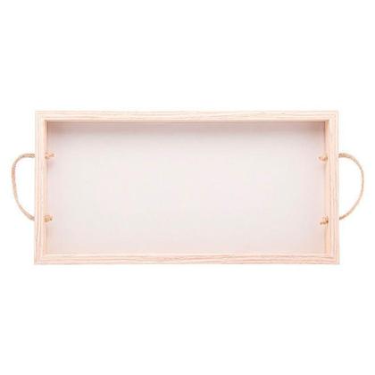 Imagem de Bandeja Retangular de Mdf com Fundo Tipo Palha Natural