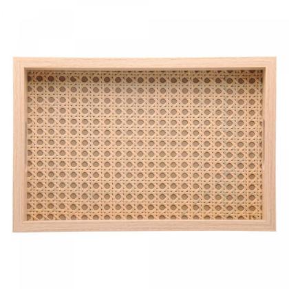 Imagem de Bandeja Retangular de Mdf com Fundo Treliça 31,5cm x 21,5cm